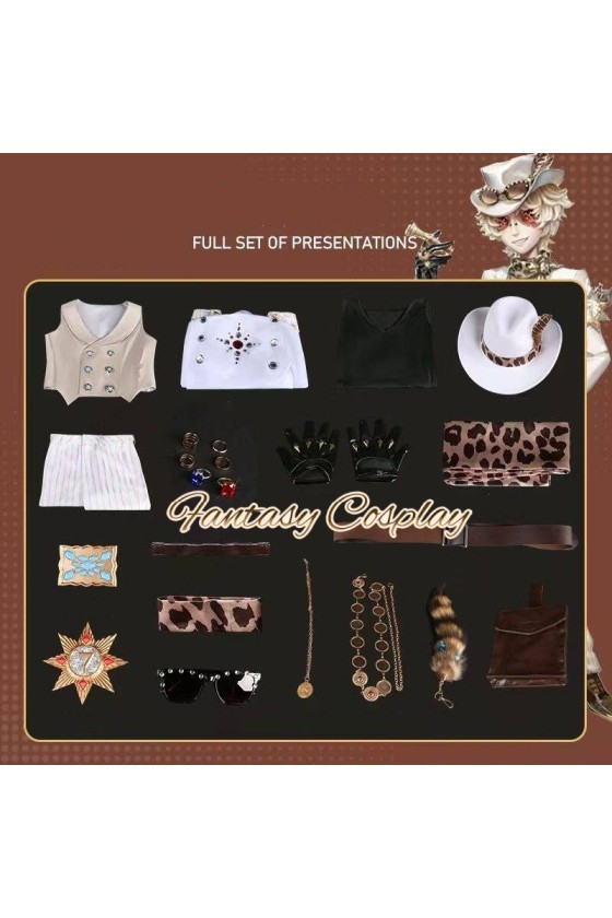 Identity V Prospector Norton Campbell Dazzling Lone Wolf White Suit Cosplay Costume